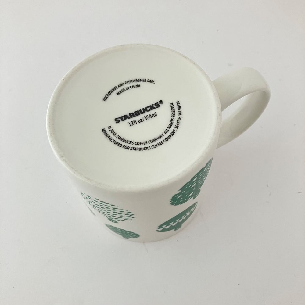 Starbucks 2016 Christmas Green Ornaments Ceramic Coffee Mug Cup 12 fl oz MINT - Picture 3 of 10